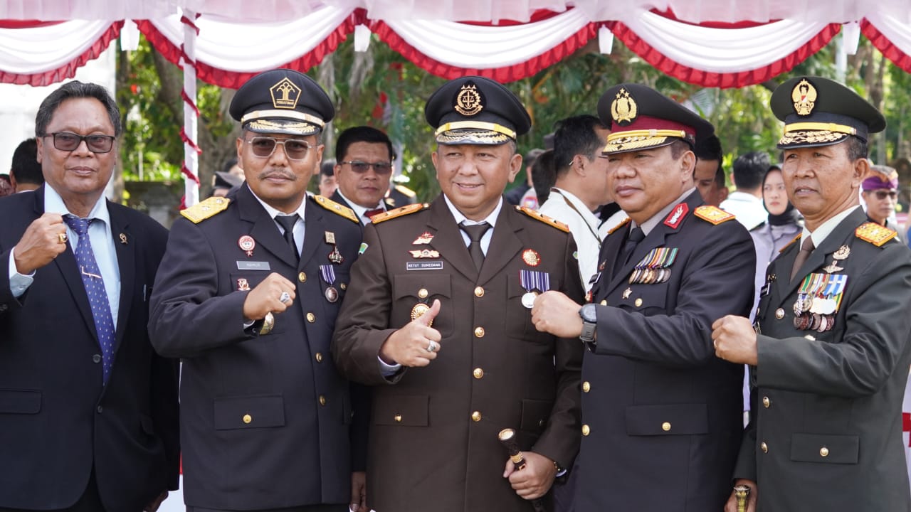 Bentuk Sinergitas Antar Instansi, Kanwil Kemenkumham Bali Hadir pada Puncak Peringatan HUT Bayangkara Ke-78