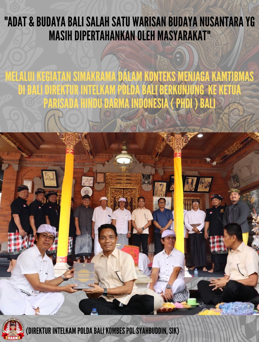 <strong>Dir Intelkam Polda Bali Simakrama di Griya Agung Beraban, Bahas Keamanan Nyepi</strong>