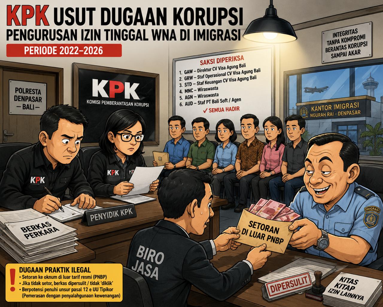 KPK Dalami Dugaan Praktik Pungutan Ilegal dalam Pengurusan Izin Tinggal WNA di Bali KPK Dalami Dugaan Praktik Pungutan Ilegal dalam Pengurusan Izin Tinggal WNA di Bali
